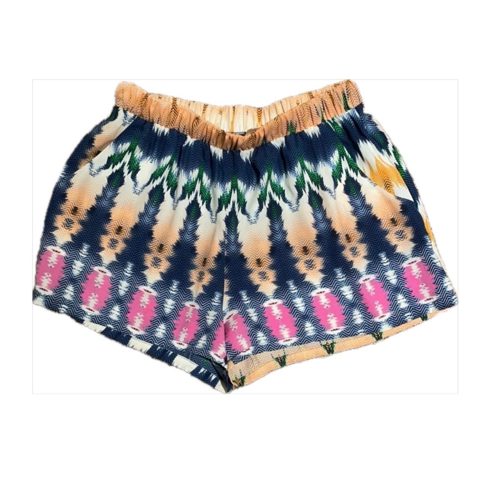 Tyche tye dye polyester high waist shorts flowy